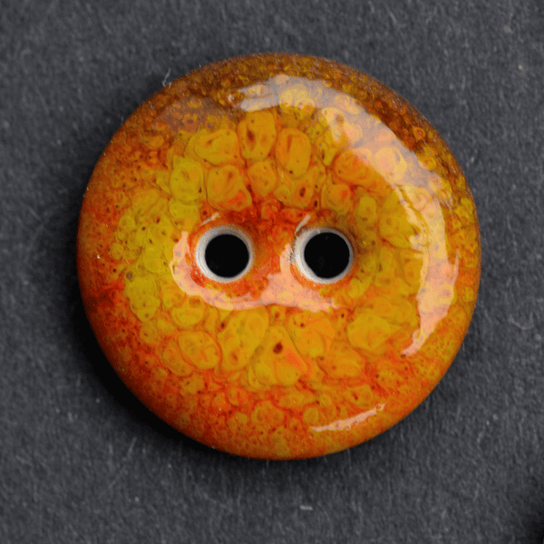 6x17-18mm Handmade Porzellanknöpfe Glut Orange