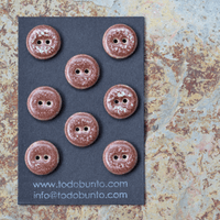 8 pcs 18 mm ceramic buttons chestnut