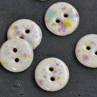 16mm ceramic buttons confetti white