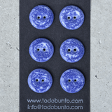 6 pcs. 22-23mm porcelain buttons blue leo