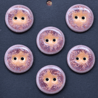 6 pcs. 20mm porcelain buttons magenta/papaya