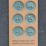 6 pcs. 23mm ceramic buttons satin oribe mix 2