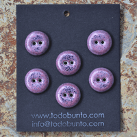 6 pcs. 17-18mm porcelain buttons fuchsia/lila