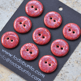 9 pcs. 17-18mm ceramic buttons sangria