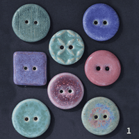 Ceramic buttons mix Lilac/Green