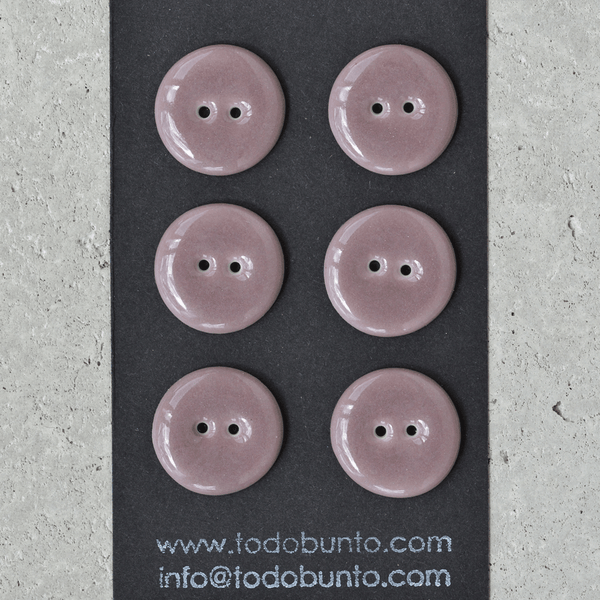 6 pcs. 22/23mm porcelain buttons muave