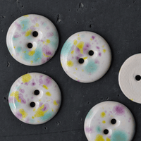 19mm ceramic buttons confetti white