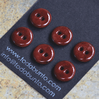 6 pcs. 15mm ceramic buttons maroon