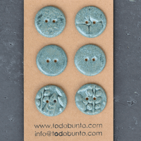 6 pcs. 23mm ceramic buttons satin oribe mix