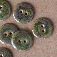 6 pcs. 23mm ceramic buttons olive